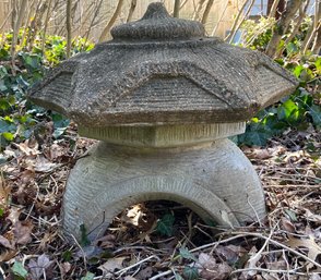 Vintage Cement Pagoda Garden Sculpture