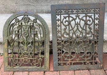 Two Cast Iron Vintage Grates