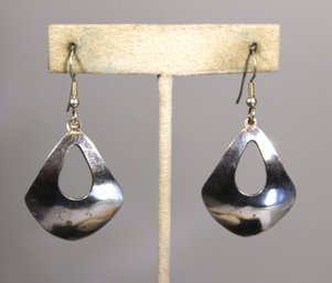 Vintage Mexican Silver Pierced Dangle Earrings Marked MEXICO