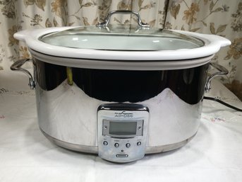 Paid $385 - Fantastic ALL CLAD 7 Quart Slow Cooker Stainless Steel Crock Pot - From WILLIAMS - SONOMA - Nice !