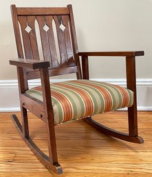 An Early 20th Century Mission Oak Rocking Chair