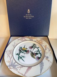 ROYAL WORCESTER Bone China Limited Edition Plate With American Goldfinch