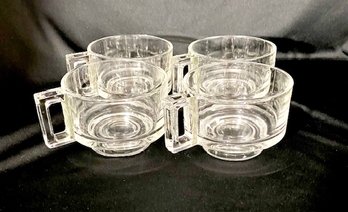 Vintage 1970s Joe Colombo Arno Italian MCM Glass Coffee Cups