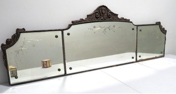 Georgian Styled 3 Panel Buffet Mirror / Wall Mirror