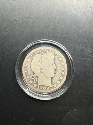 1902 Silver Barber Quarter