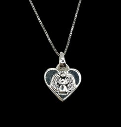 Sterling Silver Guardian Angel Pendant On Sterling Silver Chain