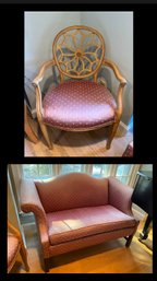 Federal Web Backed Chair W/Matching Loveseat