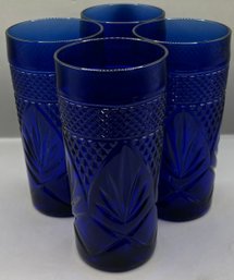 4 Heavy Cobalt Blue Glasses