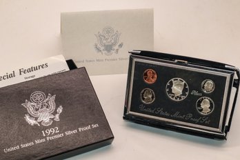 1992 United States Mint Premier Silver Proof Set W/ COA