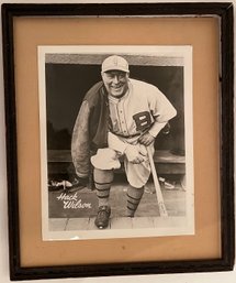 Vintage Framed Baseball Player Photo Hack Wilson - NY Giants - Chicago Cubs - Brooklyn Dodgers - Phillies