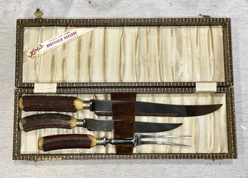 Vintage Sheffield Staghorn/Antler Carving Set