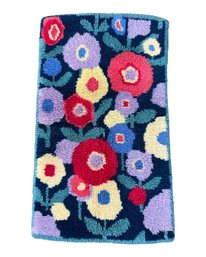 43 Inches Long X 23 Inches Wide Vintage Flower Hook Rug