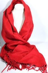 Saks Fifth Avenue Red 100 Cashmere Wool Red Winter Scarf