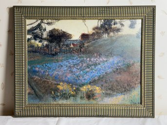 Field Of Flax By Edgar Degas Print In Frame