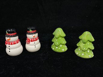 Set Of Holiday Festive Salt And Pepper Shakers