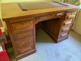 Antique Victorian Tiger Oak Desk