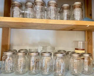 Over 20 Mason Jars By Ball & Others, Most With Lids