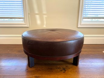 SIZE MISSING Crate & Barrel Leather Ottoman/Coffee Table