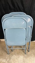 Blue Folding Metal Chairs