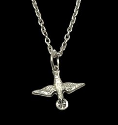 Vintage Sterling Silver Holy Spirit Pendant On Italian Sterling Silver Chain