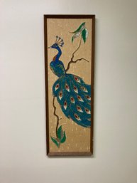 Mid Century Gravel Art Peacock
