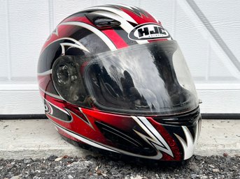 A HJC Motorcycle Helmet, Large, With Dust Bag