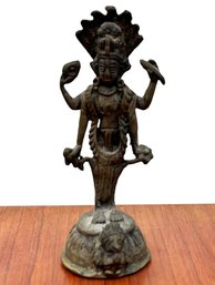An Antique Indian Brass Vishnu Cast