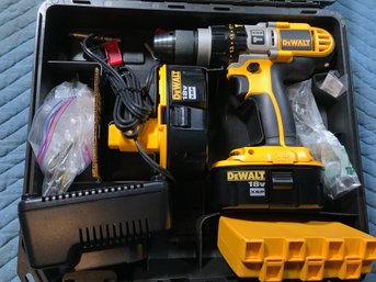 Brand New DeWALT 18v  Cordless Drill - Two Batteries - 1 Charger - 1 Handle - 1 Box Bits & Inserts  MORE !