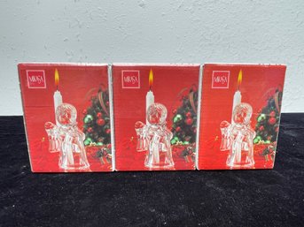 Mikasa Glass Sweet Angel Christmas Candle Holder - Set Of 3
