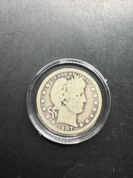 1907 Silver Barber Quarter