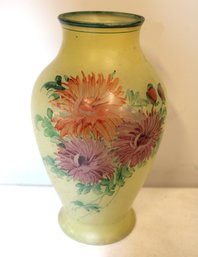 Beautiful Hand Painted Art Glass Vase