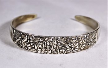 Repousse Sterling Silver Contessina Cuff Bracelet Sated 1965