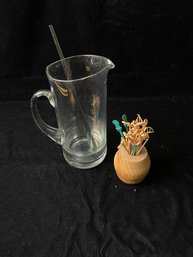 Tooth Pick Set And Pitcher