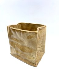 Vintage 'brown Paper Bag' Ceramic Glazed Vase/planter