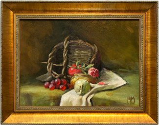 A Vintage Still Life Oil On Canvas, Initialed MM