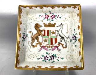 Samson French Porcelain Enamel Armorial Dish - Raised