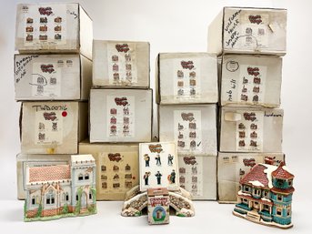 Collection Of 21 Lefton Christmas Village Houses