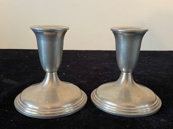 Vintage Empire Pewter Weighted Candle Stick Holders