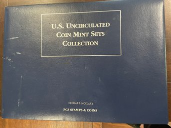 1964 - 2008 U.s. Uncirculated Coin Mint Sets. PCS Stamps & Coins.  50 Pages In Total. Some Years Have 2 Pages