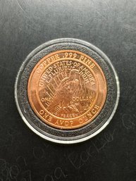 One AVDP Ounce .999 Fine Copper Round