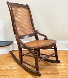 A 19th Century Indiana Cane Rocking Chair