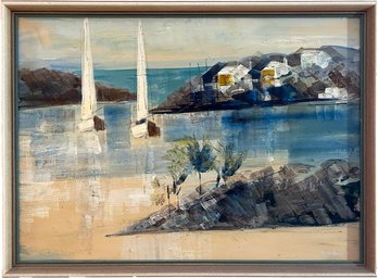 An Original Vintage Acrylic ON Board By Alfred Birdsey (Bermuda, 1912 - 1996) Dated 1966