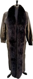 A Leather Coat With Fur Collar - Ladies' 8