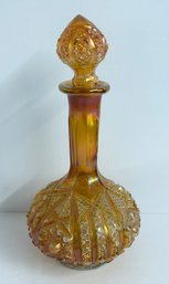 Vintage Imperial Octagon Marigold Carnival Glass Decanter