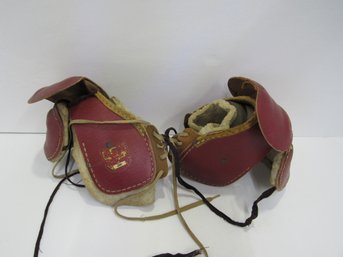 Antique Vintage Childs Youth Sports Retro Leather Football Shoulder Pads