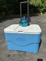 Coleman Cooler And Blue Pitcher