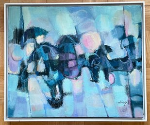 A Vintage Mid-20th Century Abstract Oil On Canvas By Valerie Gold