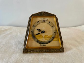 Antique Waltham Art Deco Eight Day Travel Clock