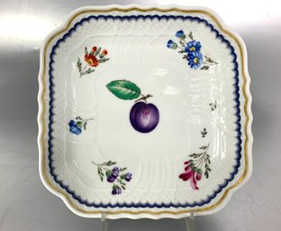 Richard Ginori Italy Porcelain Dish With Fruit & Flowers