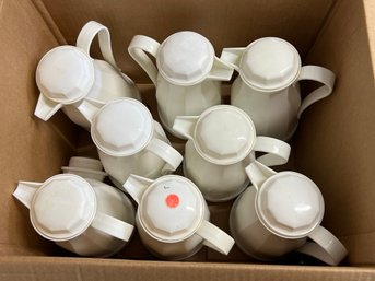 Box Of 8 White Coffee Pots